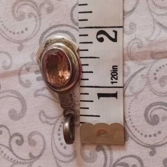 Multi Faceted Topaz 925 Silver Pendant - Picture 3 of 5